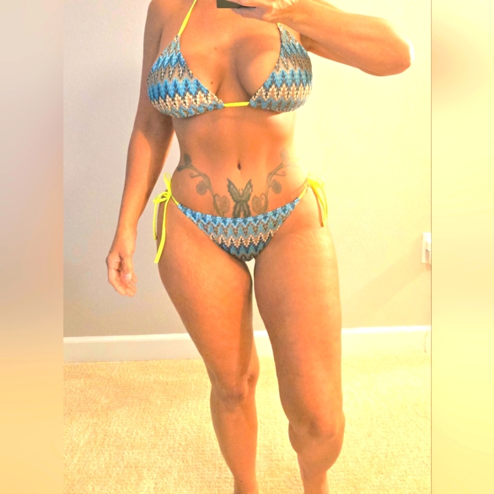 Pg5 #7 Blue and Yellow Patterned Bikini